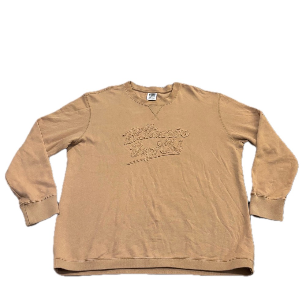 Billionaire Boys Club Tan Chenille Script Logo Sweatshirt Mens XXL RN139618